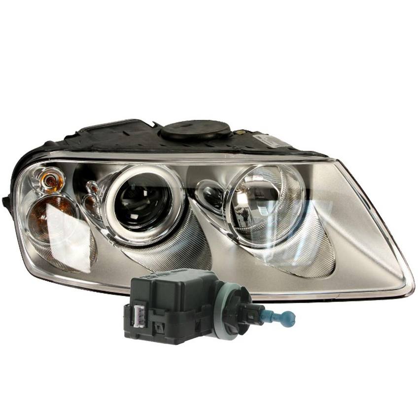 VW Headlight Assembly - Passenger Side (Halogen) 7L6941018BK - Valeo 88402